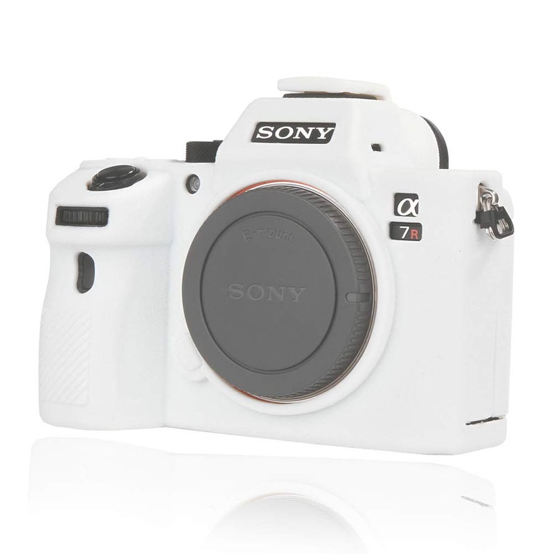 Easy Hood Camera Case for Sony Alpha a7III a7 III a7R III a7RIII ILCE-7RM3 a73 a7R3 a7R Mark III Soft Silicone Rubber Protective Body Housing Case Skin Camera Protector Cover (White) - Image 1